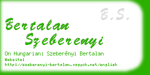 bertalan szeberenyi business card